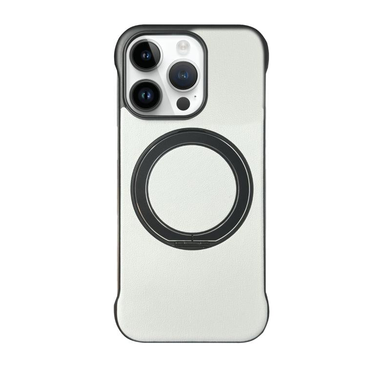 Frameless Leather-Skin PC MagSafe Holder Phone Case, For iPhone 13, For iPhone 12, For iPhone 12 Pro Max