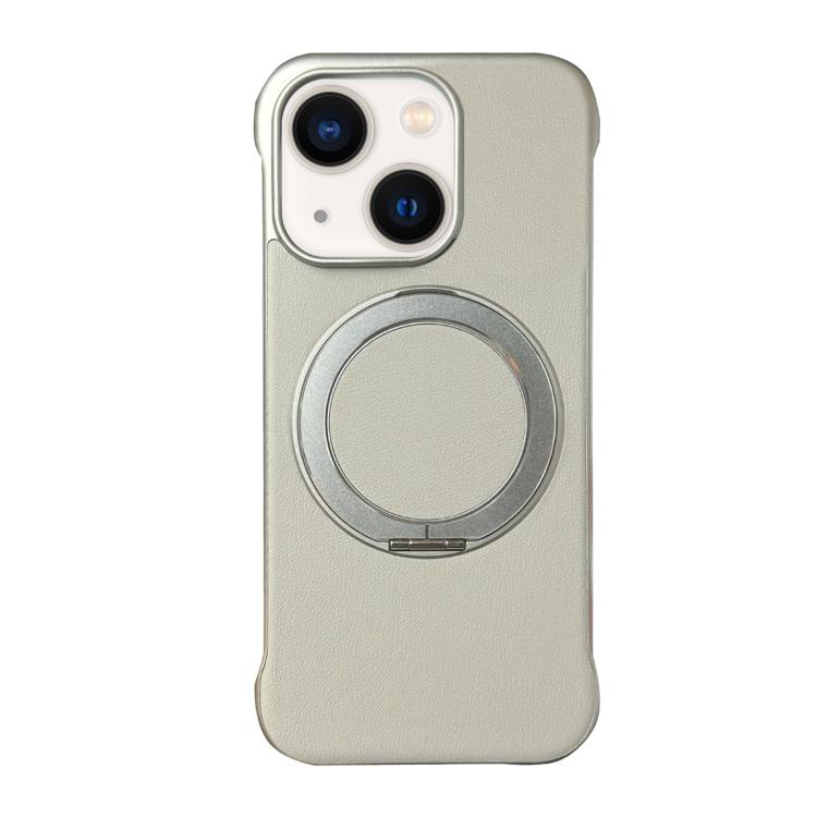 Frameless Leather-Skin PC MagSafe Holder Phone Case, For iPhone 14 Plus, For iPhone 14, For iPhone 14 Pro