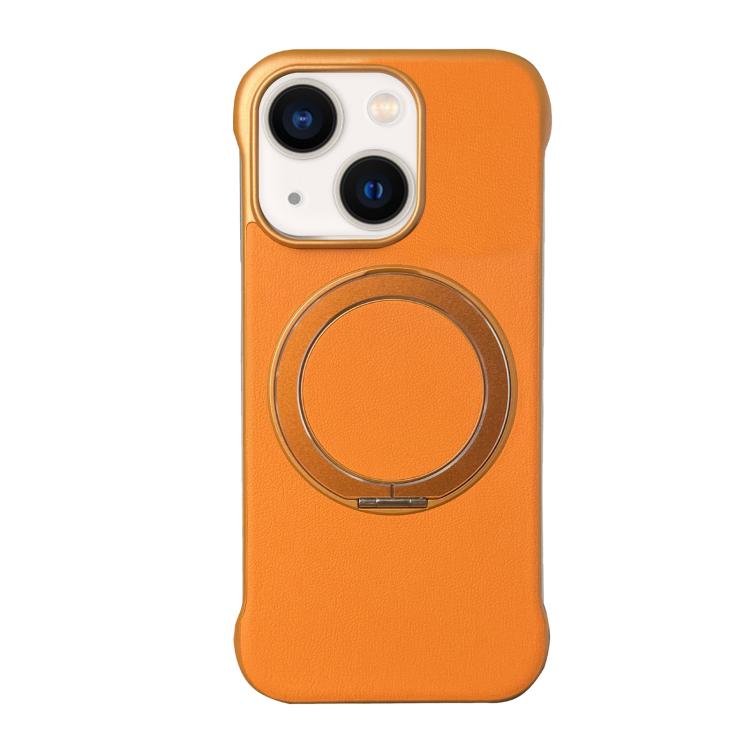 Frameless Leather-Skin PC MagSafe Holder Phone Case, For iPhone 14 Plus, For iPhone 14, For iPhone 14 Pro