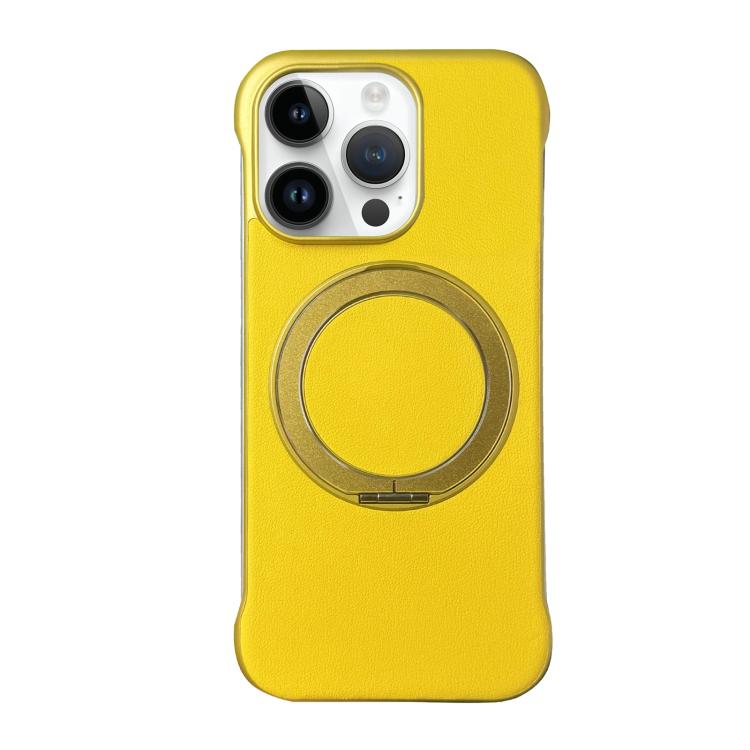 Frameless Leather-Skin PC MagSafe Holder Phone Case, For iPhone 14 Plus, For iPhone 14, For iPhone 14 Pro