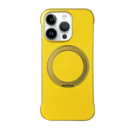Frameless Leather-Skin PC MagSafe Holder Phone Case, For iPhone 14 Plus, For iPhone 14, For iPhone 14 Pro