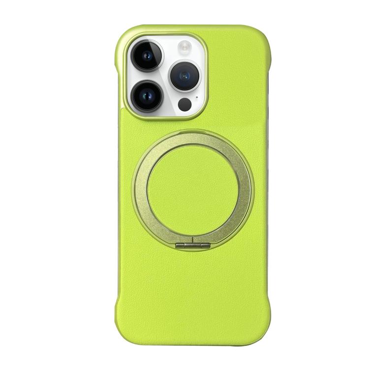 Frameless Leather-Skin PC MagSafe Holder Phone Case, For iPhone 14 Plus, For iPhone 14, For iPhone 14 Pro
