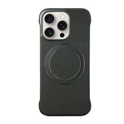 Frameless Leather-Skin PC MagSafe Holder Phone Case, For iPhone 15 Pro, For iPhone 15 Plus, For iPhone 15