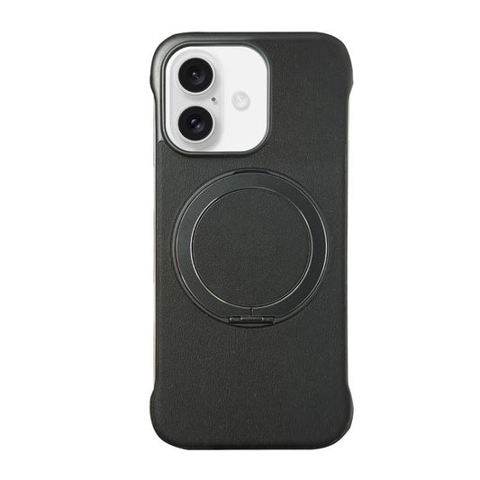 Frameless Leather-Skin PC MagSafe Holder Phone Case, For iPhone 16 Plus, For iPhone 16, For iPhone 15 Pro Max