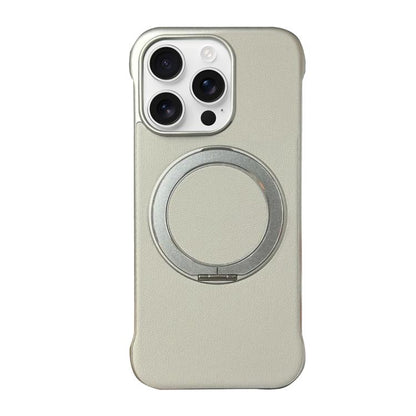 Frameless Leather-Skin PC MagSafe Holder Phone Case, For iPhone Air, For iPhone 16 Pro Max, For iPhone 16 Pro