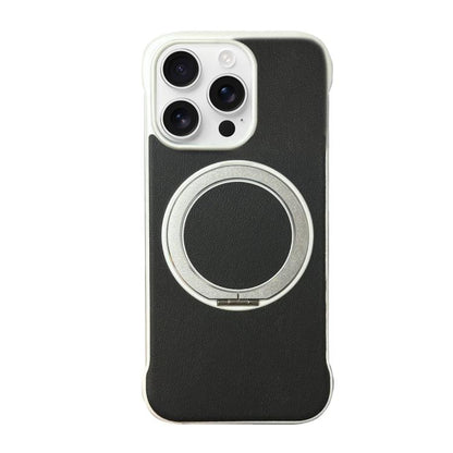 Frameless Leather-Skin PC MagSafe Holder Phone Case, For iPhone Air, For iPhone 16 Pro Max, For iPhone 16 Pro