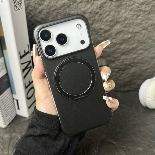 Frameless Leather-Skin PC MagSafe Holder Phone Case, For iPhone 18 Pro / 17 Pro, For iPhone 18 Pro Max / 17 Pro Max, For iPhone 17