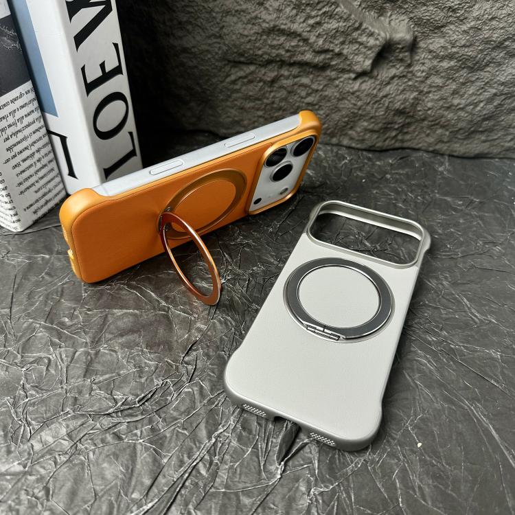Frameless Leather-Skin PC MagSafe Holder Phone Case, For iPhone 14 Plus, For iPhone 14, For iPhone 14 Pro