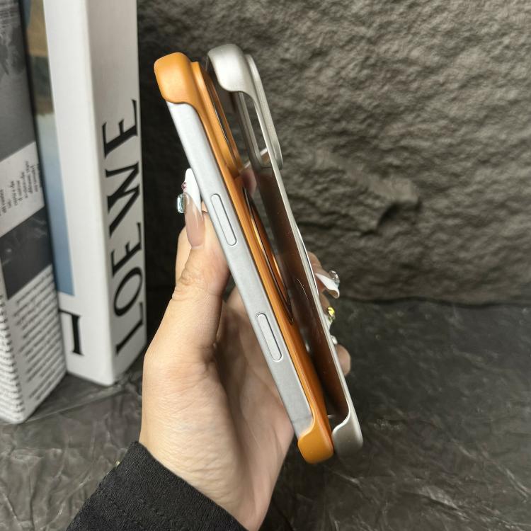 Frameless Leather-Skin PC MagSafe Holder Phone Case, For iPhone 17 Pro Max, For iPhone 17 Pro, For iPhone 17