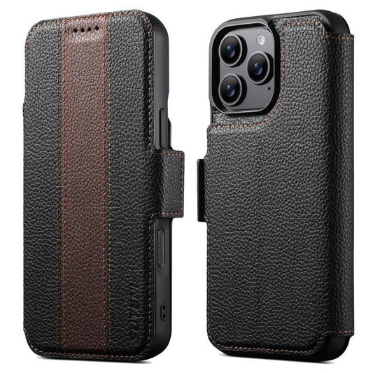 Suteni Q08 2-in-1 Multi-function Magnetic Wallet Big Litchi Vegan Leather Phone Case, For iPhone 16 Pro, For iPhone 16, For iPhone 15 Pro Max, For iPhone 15 Pro, For iPhone 15, For iPhone 14