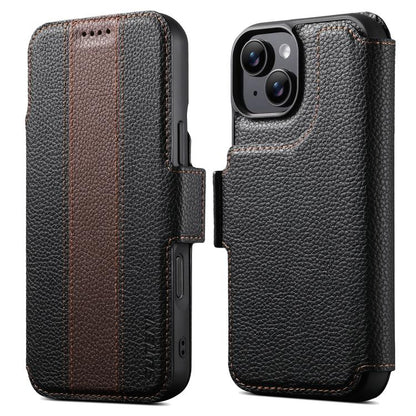 Suteni Q08 2-in-1 Multi-function Magnetic Wallet Big Litchi Vegan Leather Phone Case, For iPhone 14, For iPhone 14 Pro, For iPhone 14 Pro Max, For iPhone 13 Pro Max, For iPhone 13 Pro, For iPhone 13