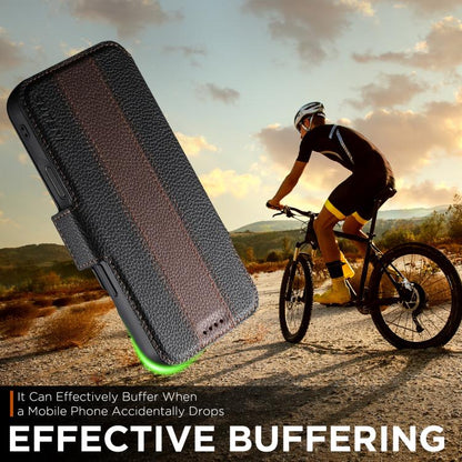 Suteni Q08 2-in-1 Multi-function Magnetic Wallet Big Litchi Vegan Leather Phone Case, For iPhone 14, For iPhone 14 Pro, For iPhone 14 Pro Max, For iPhone 13 Pro Max, For iPhone 13 Pro, For iPhone 13