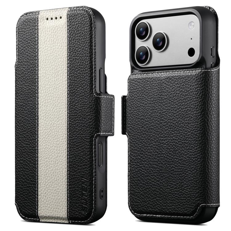 Suteni Q08 2-in-1 Multi-function Magnetic Wallet Big Litchi Vegan Leather Phone Case, For iPhone 18, For iPhone 18 Pro, For iPhone 18 Pro Max, For iPhone 17 Pro Max, For iPhone 17 Pro, For iPhone 17