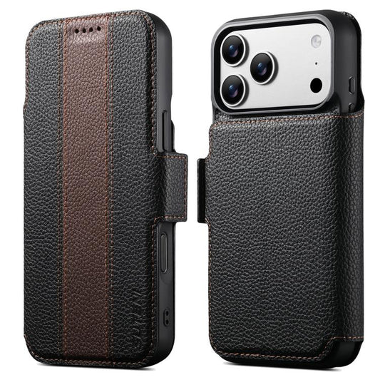 Suteni Q08 2-in-1 Multi-function Magnetic Wallet Big Litchi Vegan Leather Phone Case, For iPhone 18 Pro, For iPhone 18 Pro Max, For iPhone 17 Pro Max, For iPhone 17 Pro, For iPhone 17, For iPhone 16 Pro Max