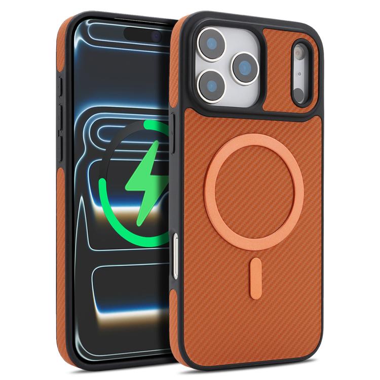 Carbon Fiber MagSafe Faux Leather Phone Case, For iPhone Duo, For iPhone 18 Pro, For iPhone 18 Pro Max, For iPhone 17 Pro Max