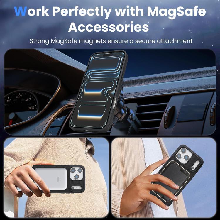 Carbon Fiber MagSafe Faux Leather Phone Case, For iPhone 17 Pro, For iPhone 17, For iPhone Air, For iPhone 16 Pro Max