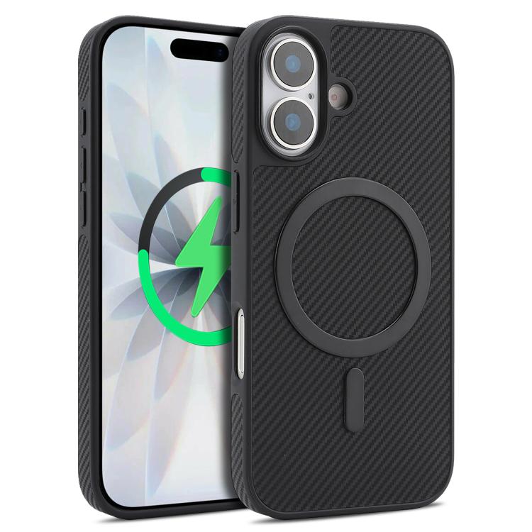 Carbon Fiber MagSafe Faux Leather Phone Case, For iPhone 17 Pro, For iPhone 17, For iPhone Air, For iPhone 16 Pro Max