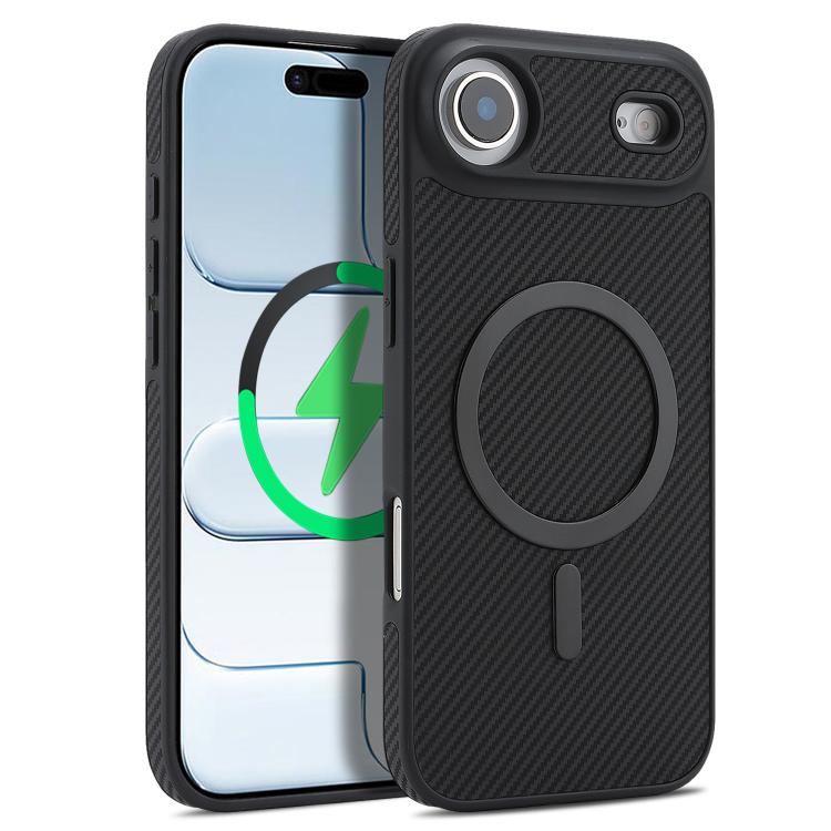 Carbon Fiber MagSafe Faux Leather Phone Case, For iPhone 17 Pro, For iPhone 17, For iPhone Air, For iPhone 16 Pro Max