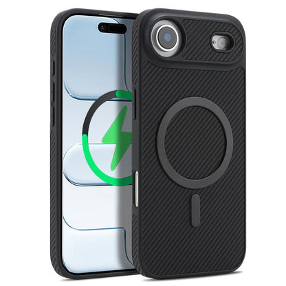 Carbon Fiber MagSafe Faux Leather Phone Case, For iPhone 17 Pro, For iPhone 17, For iPhone Air, For iPhone 16 Pro Max
