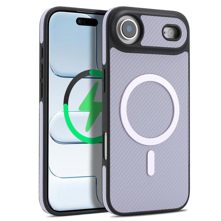 Carbon Fiber MagSafe Faux Leather Phone Case, For iPhone 17 Pro, For iPhone 17, For iPhone Air, For iPhone 16 Pro Max