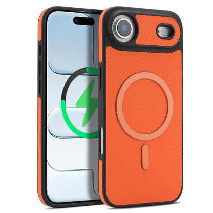 Carbon Fiber MagSafe Faux Leather Phone Case, For iPhone 17 Pro, For iPhone 17, For iPhone Air, For iPhone 16 Pro Max