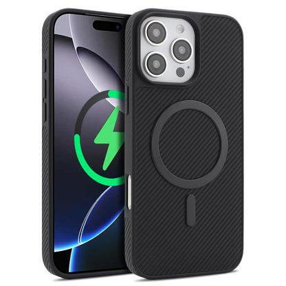 Carbon Fiber MagSafe Faux Leather Phone Case, For iPhone 17 Pro, For iPhone 17, For iPhone Air, For iPhone 16 Pro Max