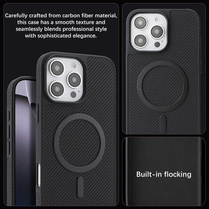 Carbon Fiber MagSafe Faux Leather Phone Case, For iPhone 15 Pro, For iPhone 15 Plus, For iPhone 15, For iPhone 14 Plus