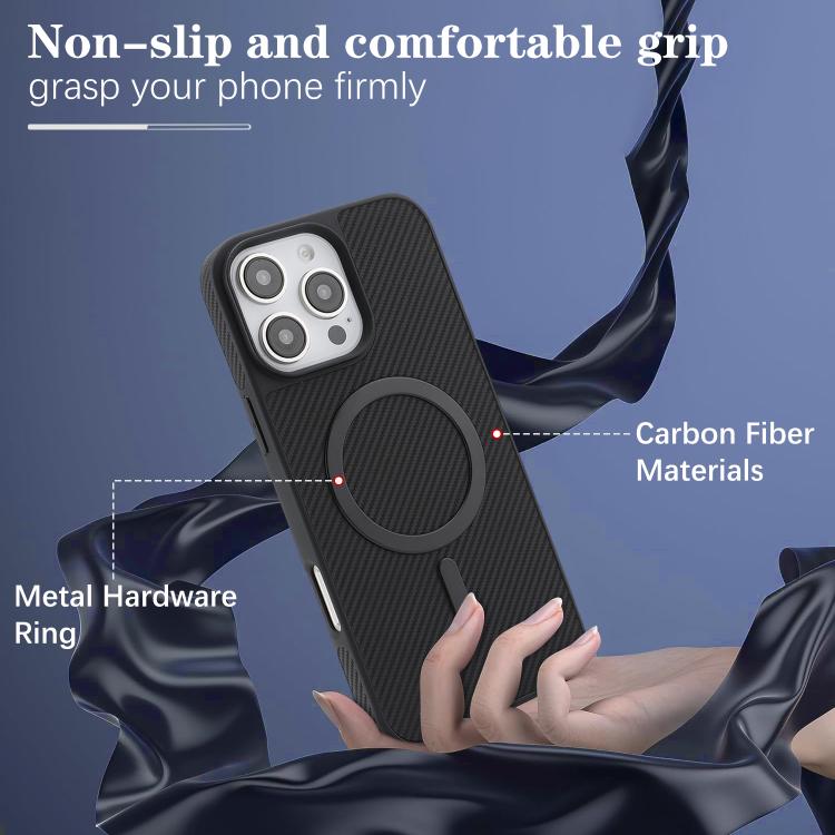 Carbon Fiber MagSafe Faux Leather Phone Case, For iPhone 15 Pro, For iPhone 15 Plus, For iPhone 15, For iPhone 14 Plus
