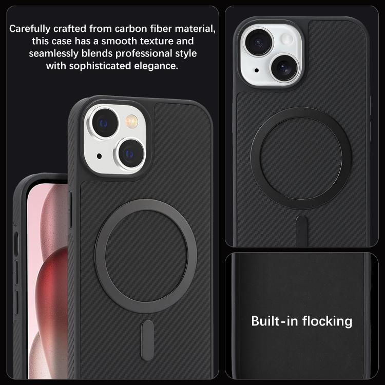 Carbon Fiber MagSafe Faux Leather Phone Case, For iPhone 14, For iPhone 14 Pro, For iPhone 14 Pro Max, For iPhone 13 Pro Max
