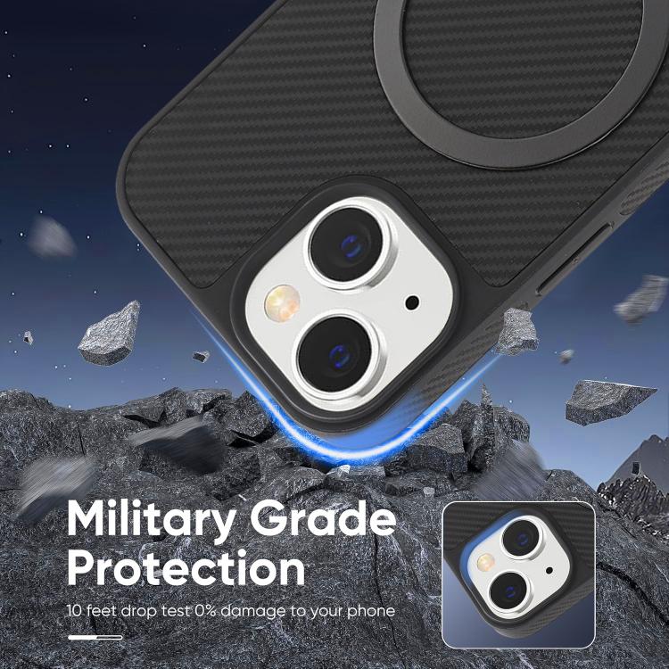 Carbon Fiber MagSafe Faux Leather Phone Case, For iPhone 14, For iPhone 14 Pro, For iPhone 14 Pro Max, For iPhone 13 Pro Max