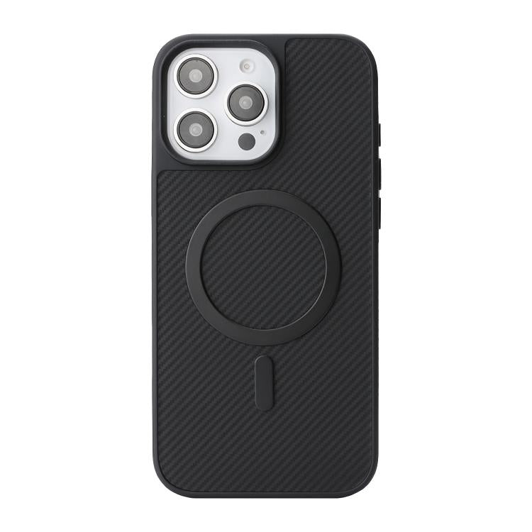 Carbon Fiber MagSafe Faux Leather Phone Case, For iPhone 13 Pro, For iPhone 13