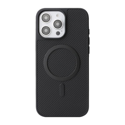Carbon Fiber MagSafe Faux Leather Phone Case, For iPhone 13 Pro, For iPhone 13