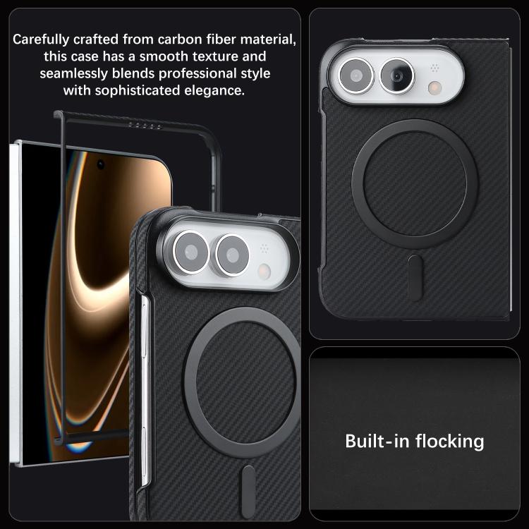 Carbon Fiber MagSafe Faux Leather Phone Case, For iPhone Duo, For iPhone 18 Pro, For iPhone 18 Pro Max, For iPhone 17 Pro Max