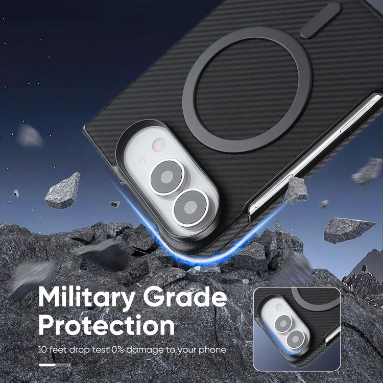 Carbon Fiber MagSafe Faux Leather Phone Case, For iPhone Duo, For iPhone 18 Pro, For iPhone 18 Pro Max, For iPhone 17 Pro Max