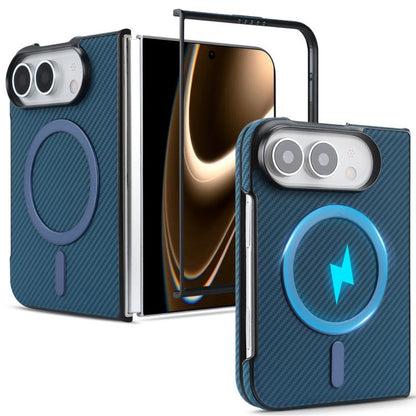 Carbon Fiber MagSafe Faux Leather Phone Case, For iPhone Duo, For iPhone 18 Pro, For iPhone 18 Pro Max, For iPhone 17 Pro Max