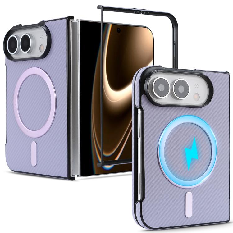 Carbon Fiber MagSafe Faux Leather Phone Case, For iPhone Duo, For iPhone 18 Pro, For iPhone 18 Pro Max, For iPhone 17 Pro Max