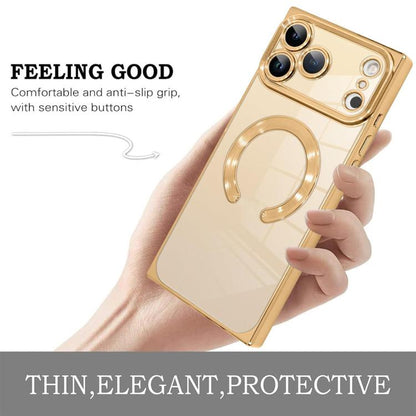 Right Angle Square Electroplated CD Pattern TPU MagSafe Phone Case, For iPhone 17 Pro Max, For iPhone 17 Pro, For iPhone 17