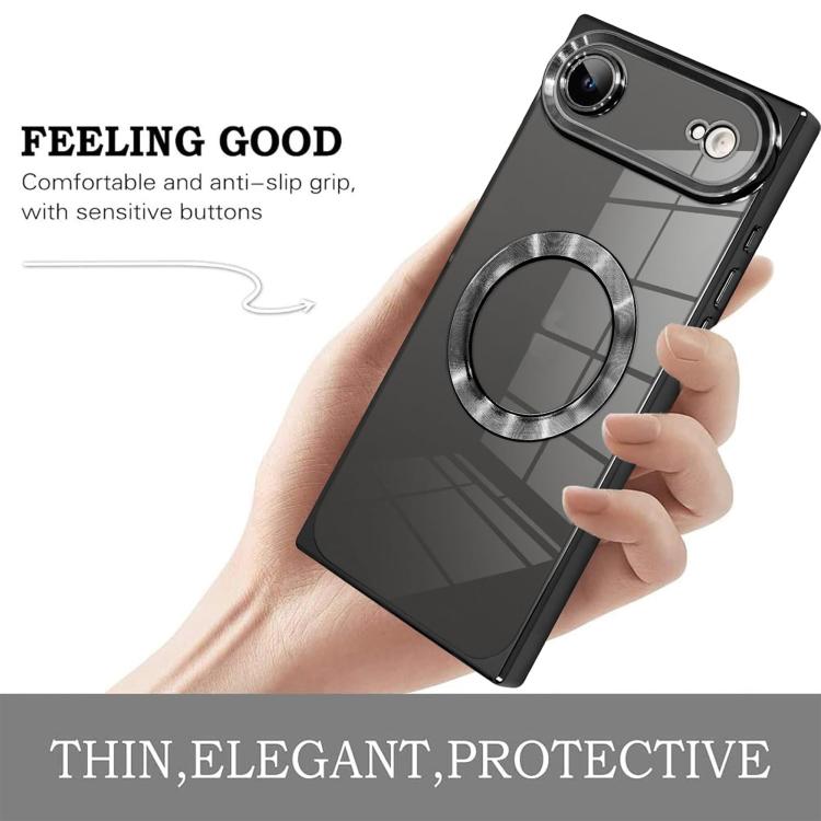 Right Angle Square Electroplated CD Pattern TPU MagSafe Phone Case, For iPhone Air, For iPhone 16 Pro Max, For iPhone 16 Pro