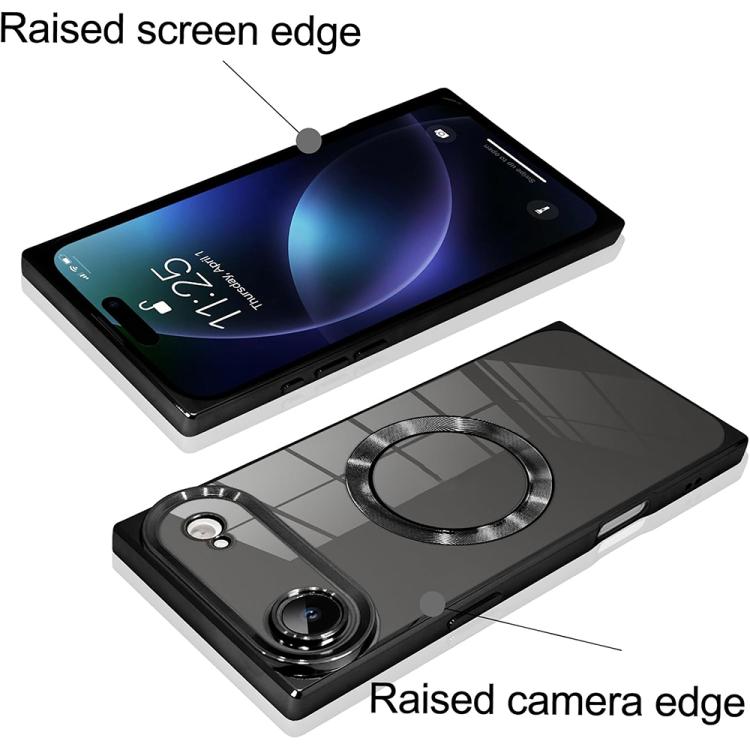 Right Angle Square Electroplated CD Pattern TPU MagSafe Phone Case, For iPhone Air, For iPhone 16 Pro Max, For iPhone 16 Pro