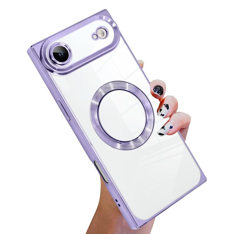 Right Angle Square Electroplated CD Pattern TPU MagSafe Phone Case, For iPhone Air, For iPhone 16 Pro Max, For iPhone 16 Pro
