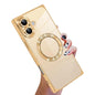 Right Angle Square Electroplated CD Pattern TPU MagSafe Phone Case, For iPhone 16 Plus, For iPhone 16, For iPhone 15 Pro Max