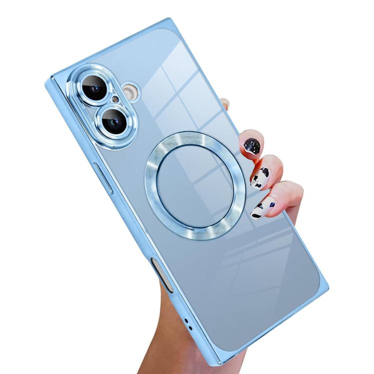 Right Angle Square Electroplated CD Pattern TPU MagSafe Phone Case, For iPhone 16 Plus, For iPhone 16, For iPhone 15 Pro Max