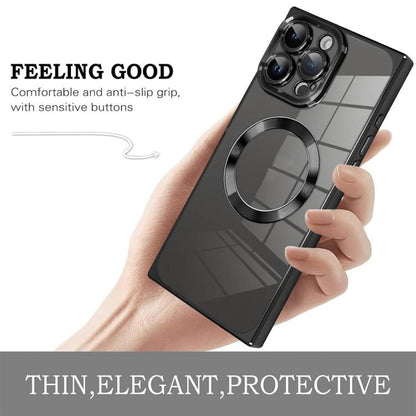 Right Angle Square Electroplated CD Pattern TPU MagSafe Phone Case, For iPhone 14 Pro Max, For iPhone 13 Pro Max, For iPhone 13 Pro