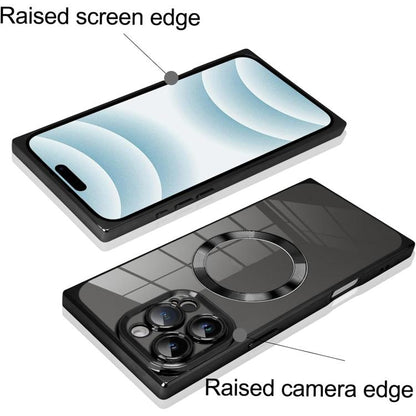 Right Angle Square Electroplated CD Pattern TPU MagSafe Phone Case, For iPhone 14 Pro Max, For iPhone 13 Pro Max, For iPhone 13 Pro