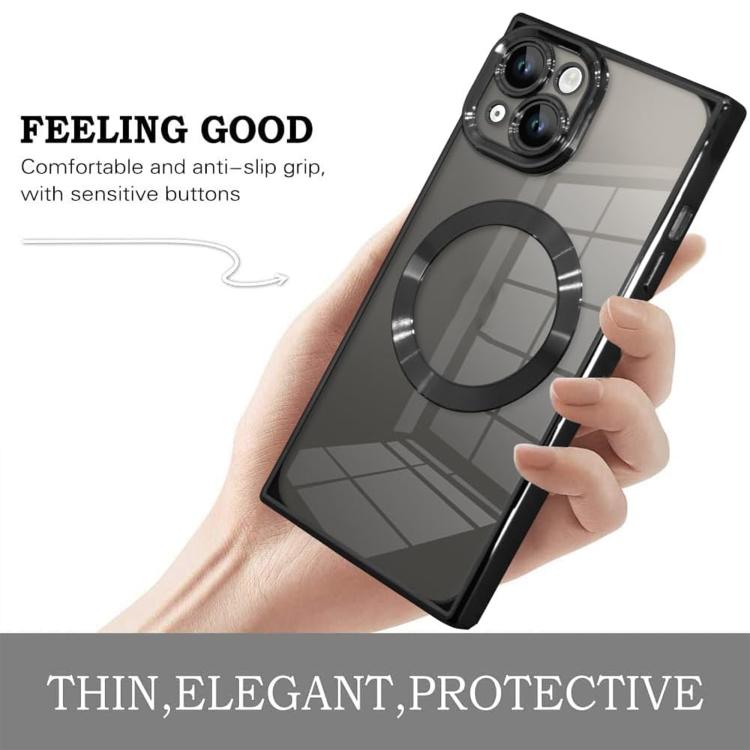 Right Angle Square Electroplated CD Pattern TPU MagSafe Phone Case, For iPhone 14 Plus, For iPhone 14, For iPhone 14 Pro