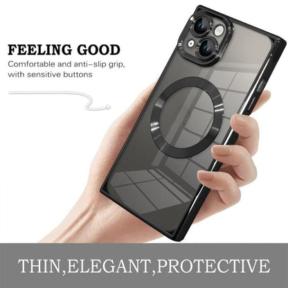 Right Angle Square Electroplated CD Pattern TPU MagSafe Phone Case, For iPhone 14 Plus, For iPhone 14, For iPhone 14 Pro