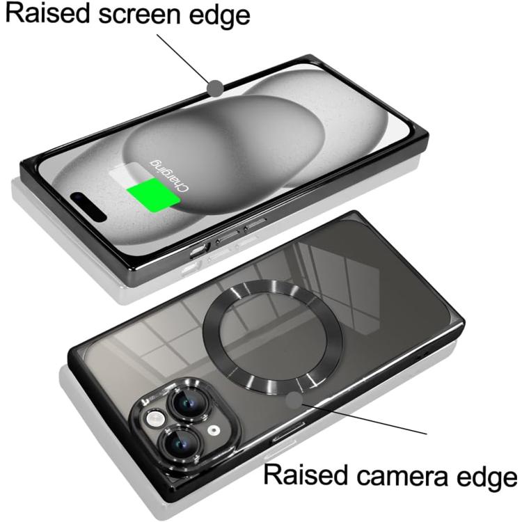 Right Angle Square Electroplated CD Pattern TPU MagSafe Phone Case, For iPhone 14 Plus, For iPhone 14, For iPhone 14 Pro