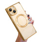 Right Angle Square Electroplated CD Pattern TPU MagSafe Phone Case, For iPhone 15 Pro, For iPhone 15 Plus, For iPhone 15