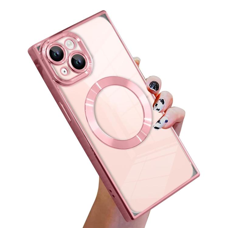 Right Angle Square Electroplated CD Pattern TPU MagSafe Phone Case, For iPhone 13