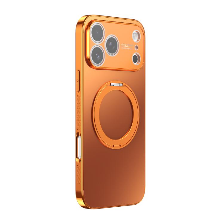 360 Degree Rotating Holder MagSafe Electroplated Phone Case with Lens Cover, For iPhone 17 Pro Max, For iPhone 17 Pro, For iPhone 17
